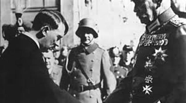 Hitler was given a roll as the Chancellor Of  Germany