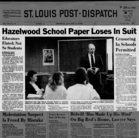 Hazelwood School District v. Kuhlmeier, 1988