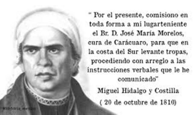Entrevista de José María Morelos y Pavón con Hidalgo en Charo e Indaparapeo, Michoacán.