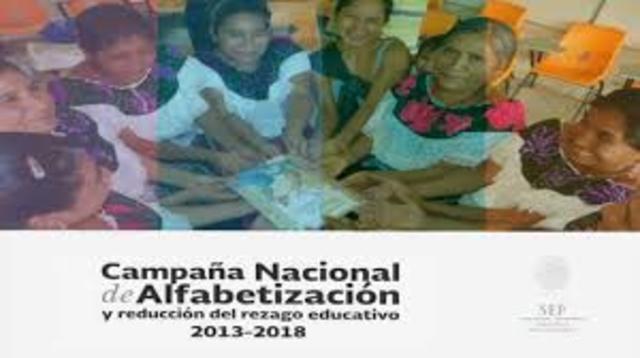 2014-2018 GOBIERNO DE ENRIQUE PEÑA NIETO. CAMPAÑA NACIONAL DE ALFABETIZACION