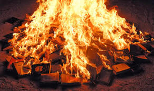 His paintings burned