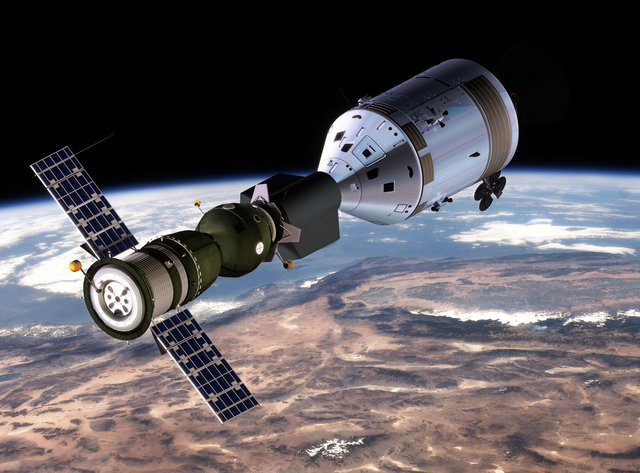 Primer acoplamiento de naves en el espacio