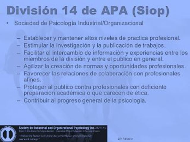 Divicion 14 de Psicologia Industrial y de Negocios