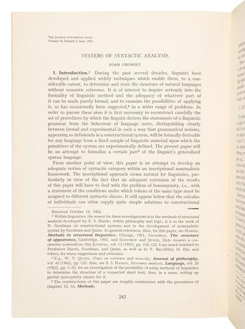 Systems of Syntactic Analysis