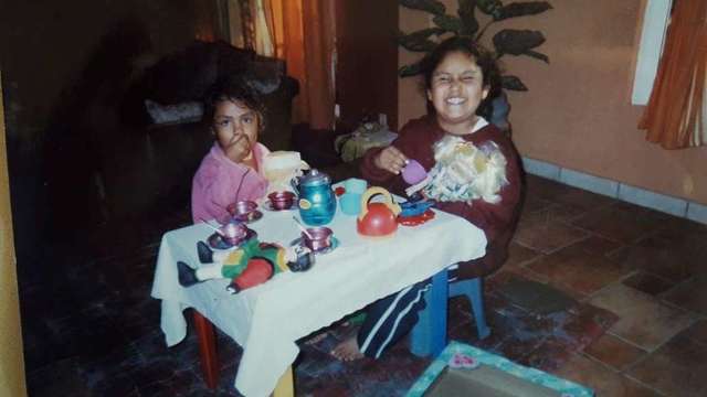 Playing with my sister