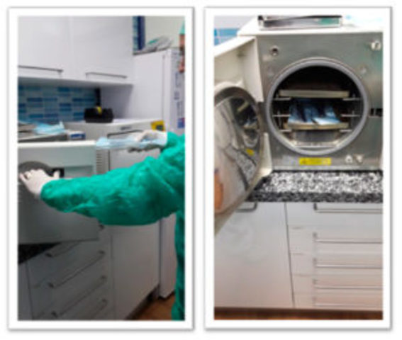 Fabricación del Autoclave y uso de guantes de Hule.