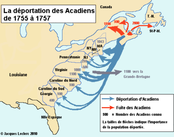 Expulsion des acadiens par les Anglais