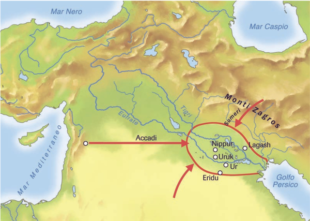 The Sumerians arrive in Mesopotamia