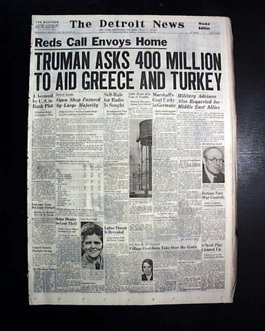 Truman delivers "Truman Doctrine" Speech