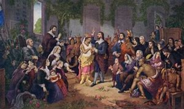 Pocahontas marries John Rolfe