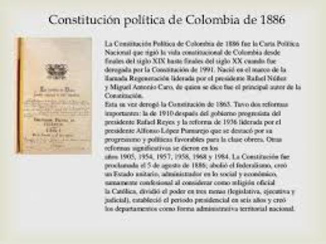 CONSTITUCION POLITICA DE COLOMBIA 1886