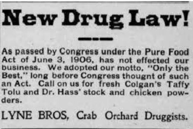 Pure Food and Drug act is passed