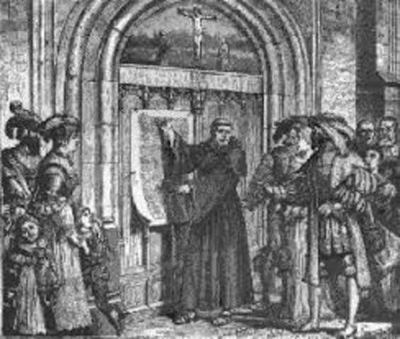 Martin Luther nails 95 Theses