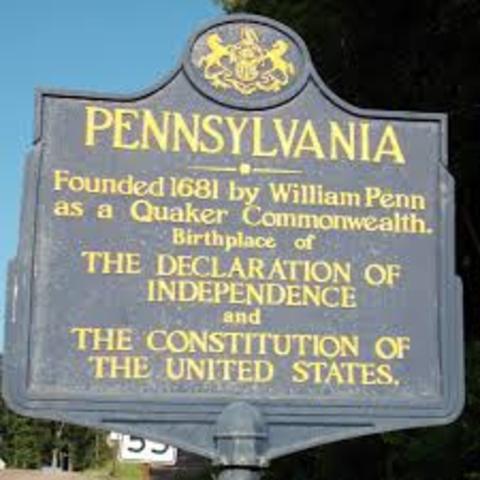 Pennsylvania founded by William Penn