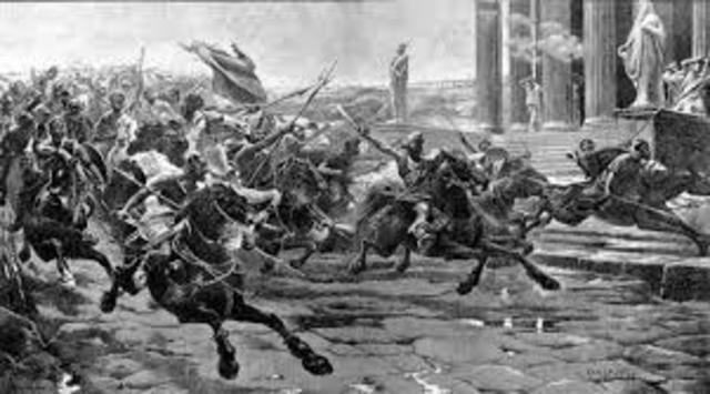Barbarians invade western Rome
