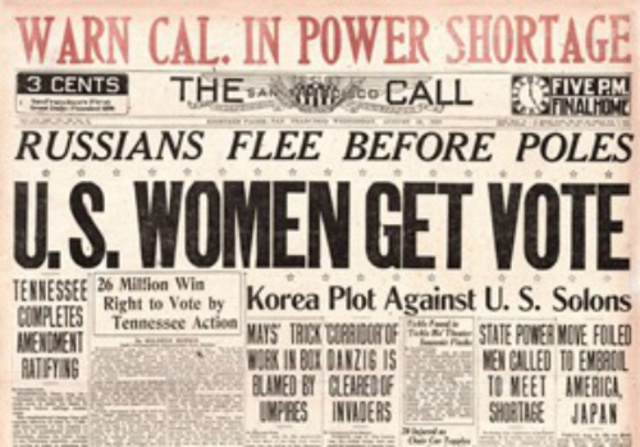 Women get the right to vote