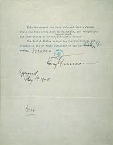 US recognition of Israeli Independence