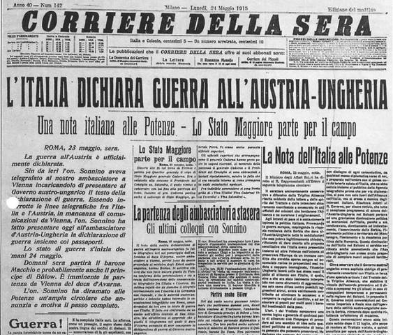 Italia entra en guerra junto a los aliados.