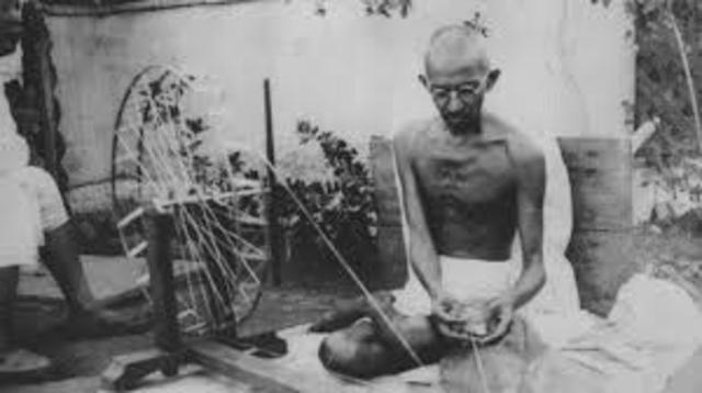 Gandhi Boycotts British Textiles