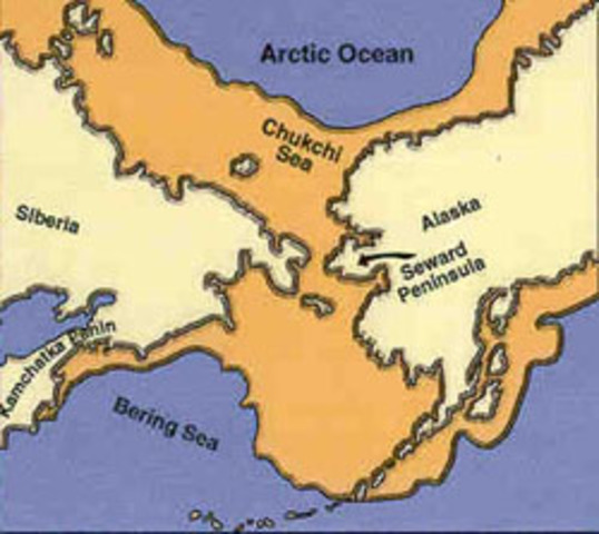 Land bridge between Asia and Americas