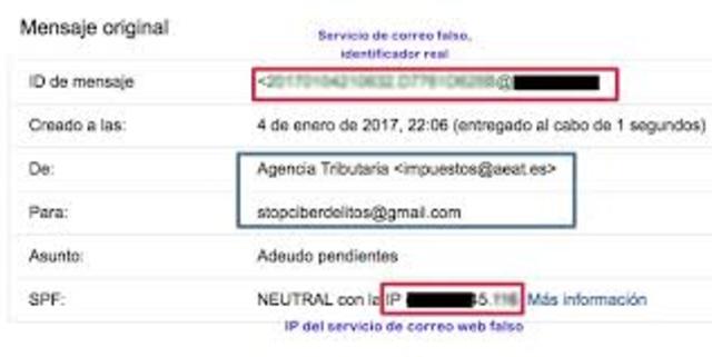 Primer mensage falso