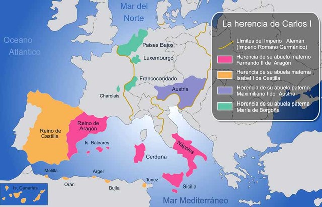 Herencia de Carlos I de España y V de Alemania