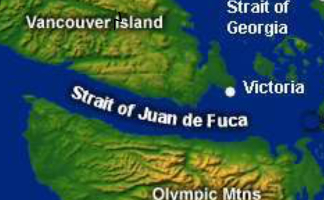Discovery Of Strait Of Juan De Fuca Clamied by Juan De Fuca