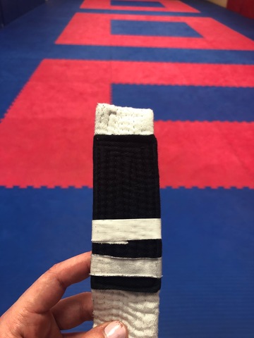 Second Stripe on White Belt