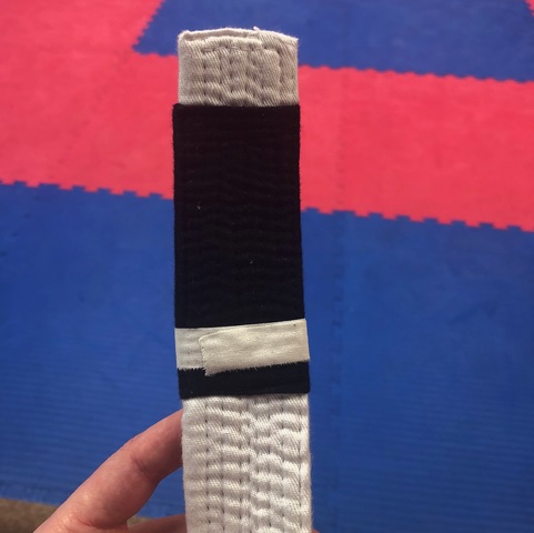 First Stripe on White Belt