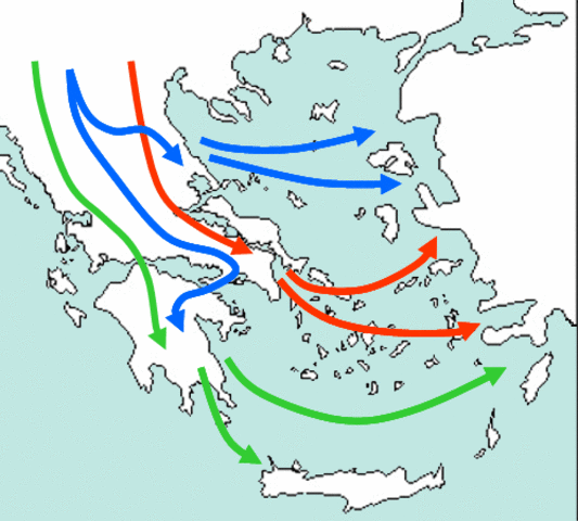 Llegada de los Dorios, Jonios y Eolios
