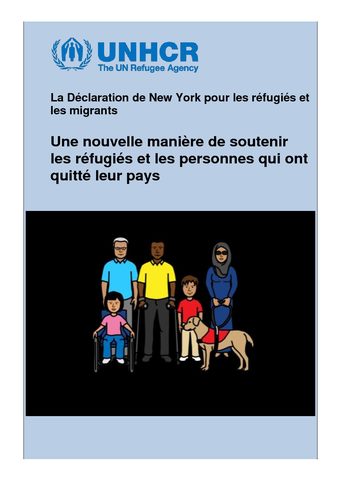 Déclaration de New York pour les réfugiés et les migrants adoptée par l'Assemblée générale des Nations Unies