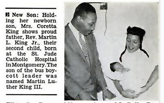 Martin Luther King has his second child