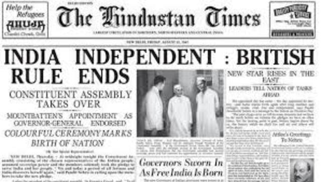 India gains independence from Britain