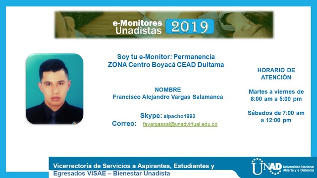 Continuación como e-monitor Unad 2019