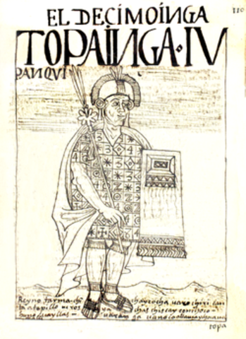 Tupaq Inca	Tupaq Inca appointed head of Inca army; conquers territories to the north