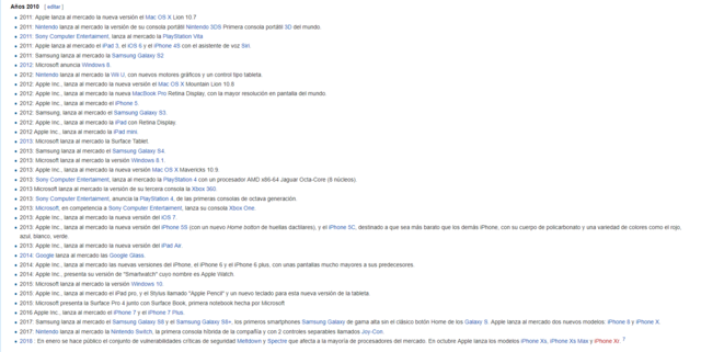 2010 hasta la época aproximadamente