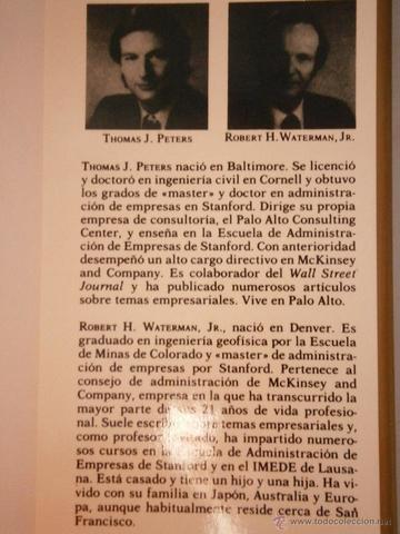 Thomas Peters y Robert Waterman Jr. (Pensamiento administrativo moderno)