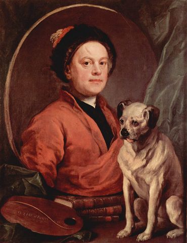 Autoportrait au carlin - William HOGARTH
