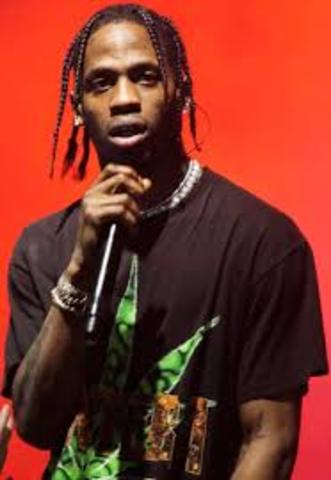 Travis Scott- Travis scott is a modern hip hop artist and is extremjely viral at this moment. He rapped in the super bowl halftime show, and he is dating kylie jenner.
