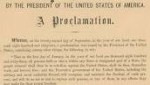 Lincoln issues the Emancipation Proclamation