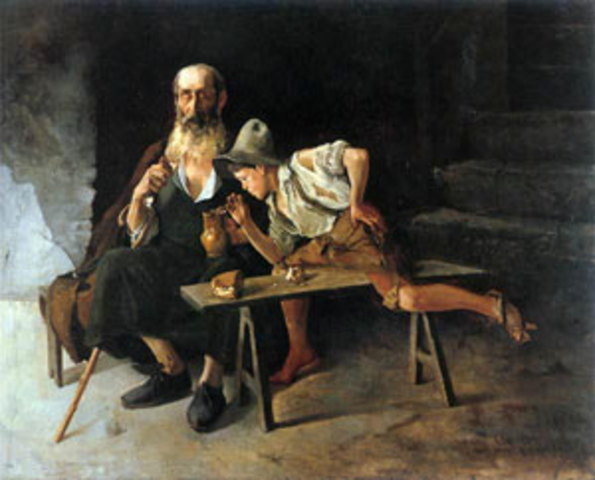 Lázaro empieza a servir a un ciego