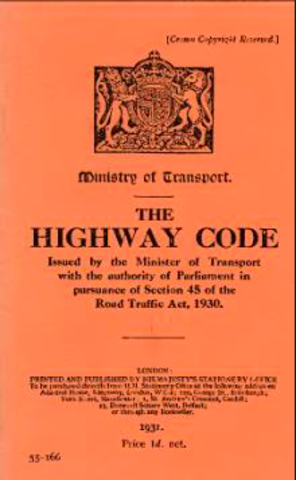 In Britain the first Highway Code is published