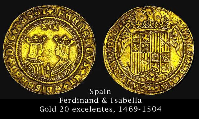 Ferdinand II and Isabella I unite the crowns of Aragon and Castille in Spain.