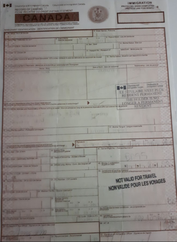 Parents' Immigration to Canada [Primary] #1