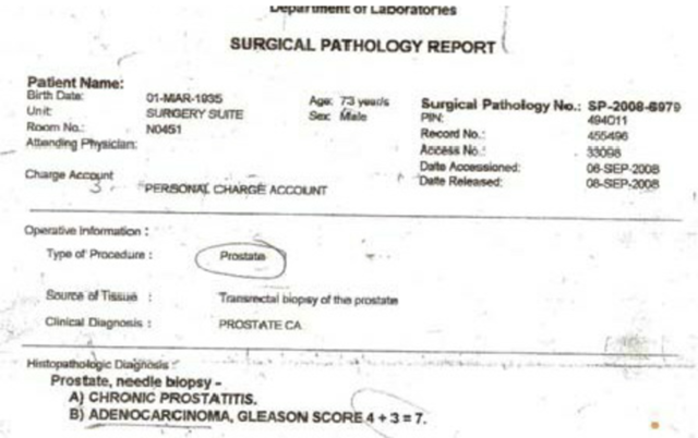 First Pathology Report