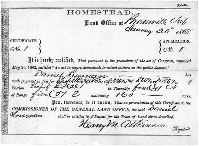 Homestead Act Passed