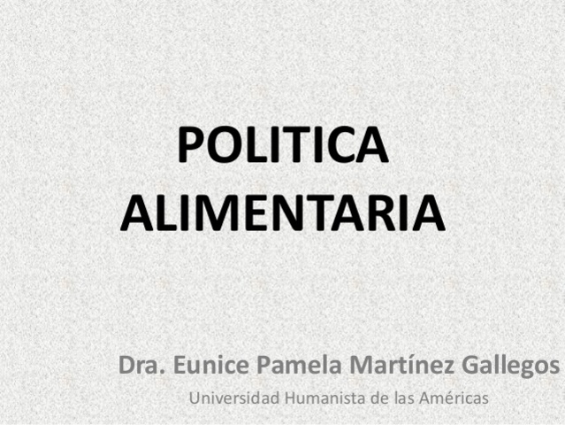 Política nacional de seguridad alimentaria