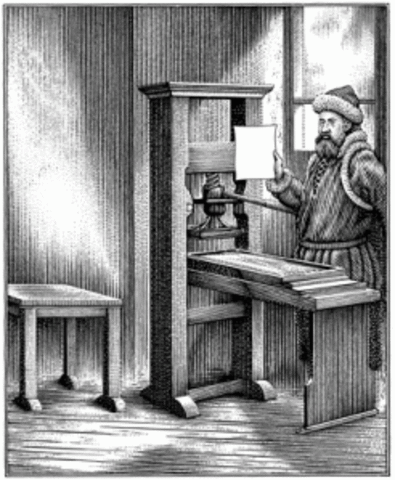 Gutenberg inventa la imprenta.