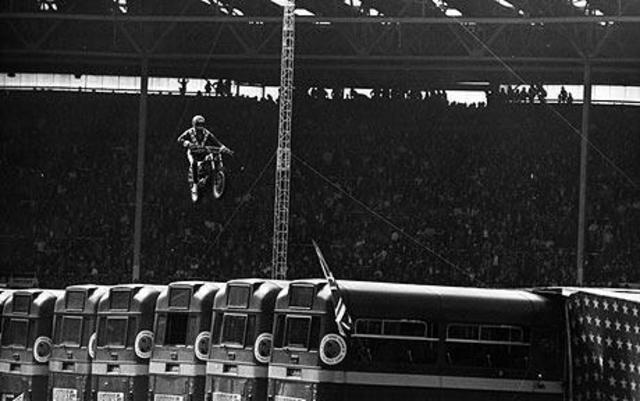 Evil Knievil jumped 14 buses on a motorcycle