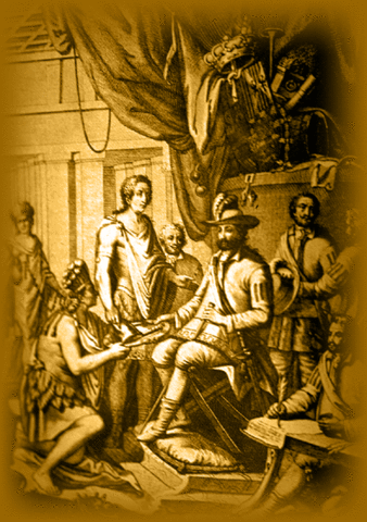 Cortés conquers Aztec empire.